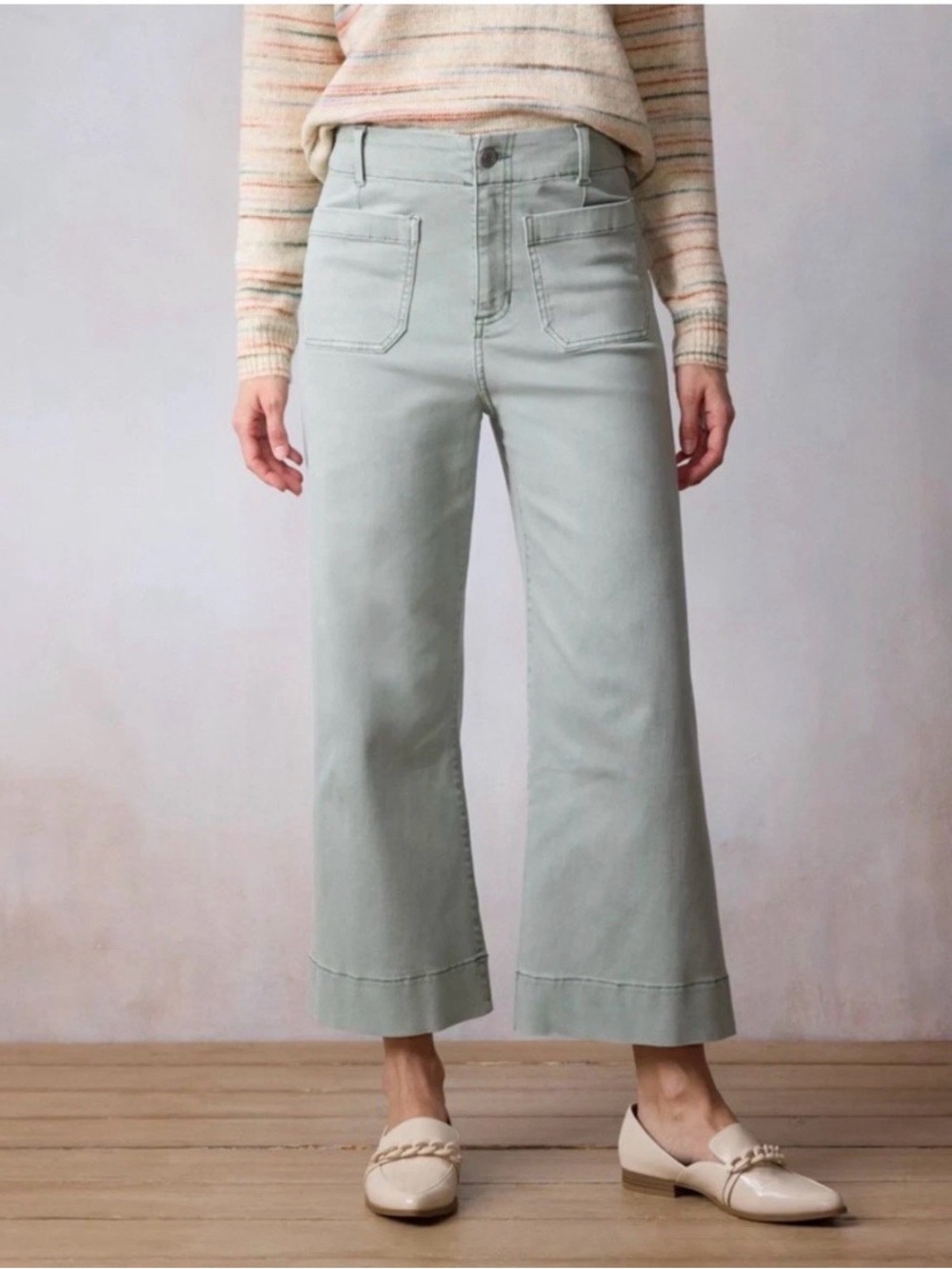 NEW…LC Lauren Conrad Super High Rise Wide-Leg Crop Jeans - Picture 1 of 4